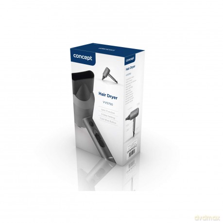 Concept Titan Care VV5750 Haartrockner mit Ionisator 3 Temperaturstufen und 2 Luftströmungsgeschwindigkeiten 1600 W, Matt Grau