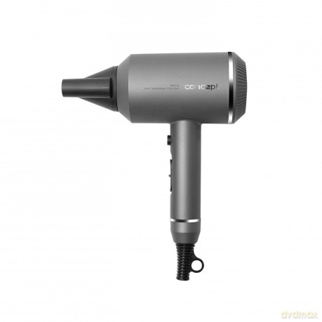 Concept Titan Care VV5750 Haartrockner mit Ionisator 3 Temperaturstufen und 2 Luftströmungsgeschwindigkeiten 1600 W, Matt Grau