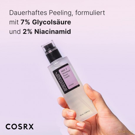 COSRX AHA 7 Whitehead Power Liquid, 100 ml, Whitehead Remover, Glycolsäure 7%, AHA Peeling, Porenminimizer, koreanische Hautpflege, frei von Tierversuchen, Parabenen
