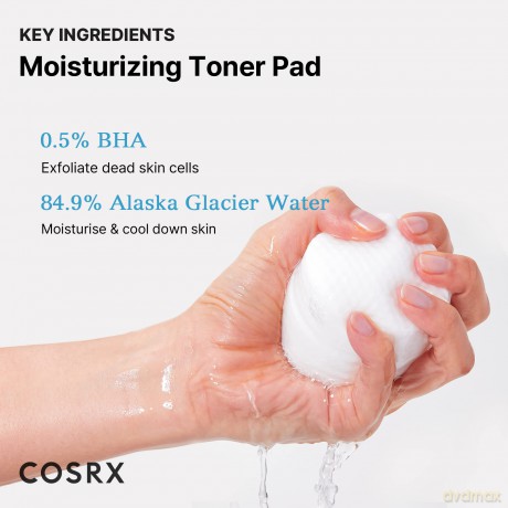 COSRX One Step Original Moisture Up Pad 70 Pads | Exfoliating Peeling Toner Wattepads mit BHA für Resurfacing Exfoliate Verkleinern Poren Blackheads Mitessern