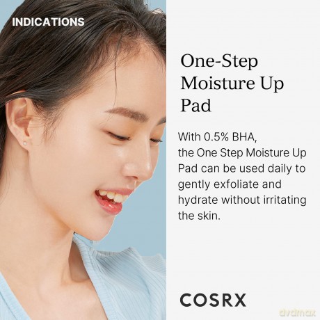 COSRX One Step Original Moisture Up Pad 70 Pads | Exfoliating Peeling Toner Wattepads mit BHA für Resurfacing Exfoliate Verkleinern Poren Blackheads Mitessern