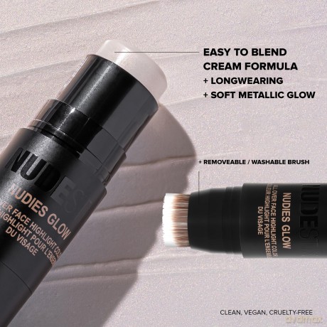 Cream highlighter Nudies Glow Highlighter Stick - Shade: Bubbly, Bebe