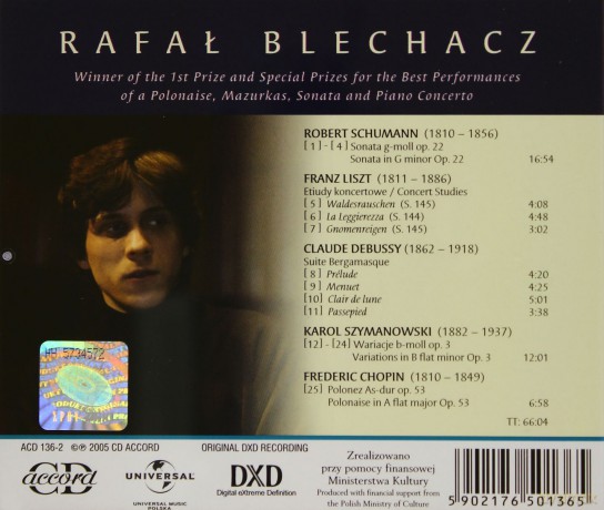 Rafał Blechacz: Piano Recital, Schumann, Liszt, Debussy [CD]