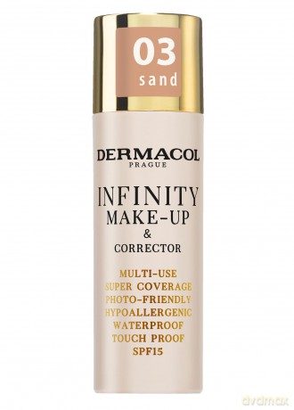 Dermacol Infinity Make-up und Korrektor, Mehrfach verwendbar, Superabdeckung, Fotofreundlich, Ipoallergen, Wasserfest, Berührungsfest, Nicht okkludierend, SPF 15, n. 03