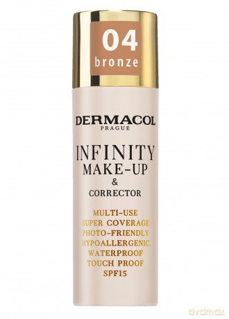 Dermacol Infinity Make-up und Korrektor, Mehrfach verwendbar, Superabdeckung, Fotofreundlich, Ipoallergen, Wasserfest, Berührungsfest, Nicht okkludierend, SPF 15, n. 04