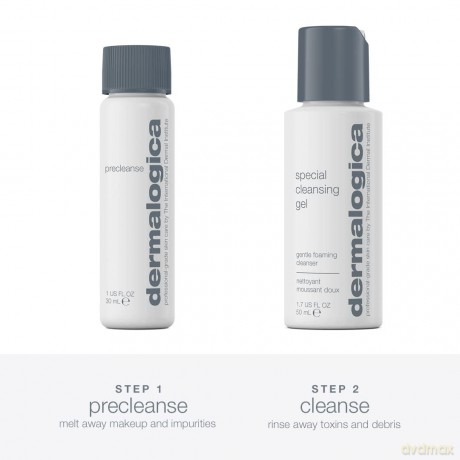 Dermalogica The Go-Anywhere Clean Skin Set: PreCelanse (1.0 fl oz) Special Cleansing Gel (1.7 fl oz)