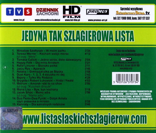 TVS Prezentuje: Lista Śląskich Szlagierów - W moim parku [CD]