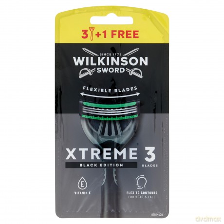 Disposable razor for men Xtreme 3 Black Edition Comfort 3+1 pc