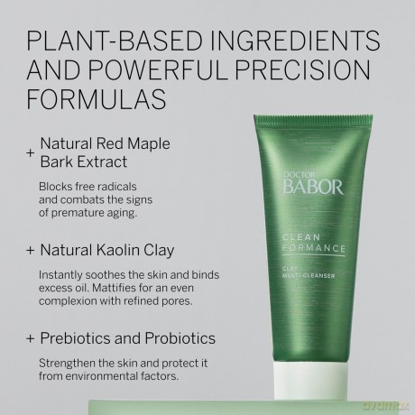 DOCTOR BABOR CLEANFORMANCE Clay Multi-Cleanser für jede Haut, Milde Reinigung und Reinigungsmaske, Prä-/Probiotika Komplex, Vegane Formel, 1 x 50 ml