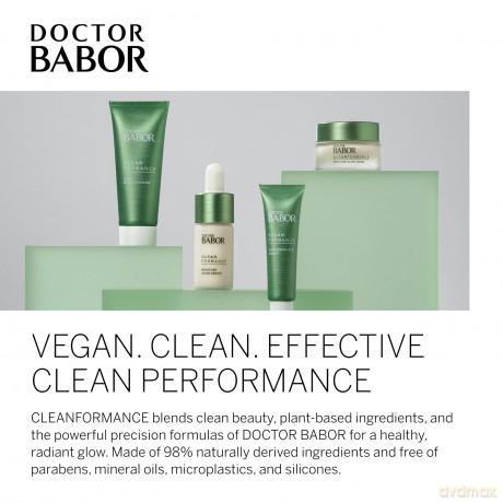 DOCTOR BABOR CLEANFORMANCE Moisture Glow Serum, Hyaluron Serum mit Prä-/Probiotika zur Feuchtigkeitspflege für das Gesicht, Vegane Formel, 1 x 30 ml