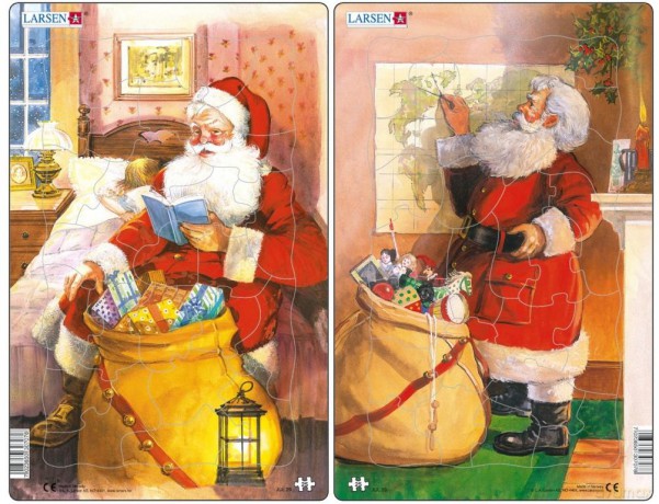 Larsen 2  x 25 Zestaw  puzzli Święty Mikołaj  I [PUZZLE]