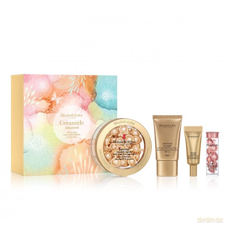 Elizabeth Arden - Advanced Ceramide, Geschenk zum Muttertag - Faltenglättungsset: Advanced Kapseln (60 Stück) + Retinol Kapseln (7 Stück) + Feuchtigkeitsspendende Tagescreme SPF 15 + Augencreme