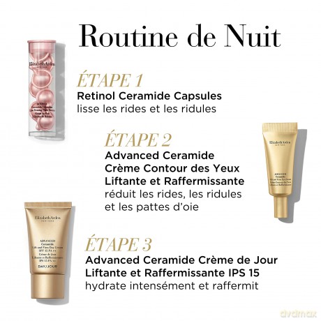 Elizabeth Arden - Advanced Ceramide, Geschenk zum Muttertag - Faltenglättungsset: Advanced Kapseln (60 Stück) + Retinol Kapseln (7 Stück) + Feuchtigkeitsspendende Tagescreme SPF 15 + Augencreme