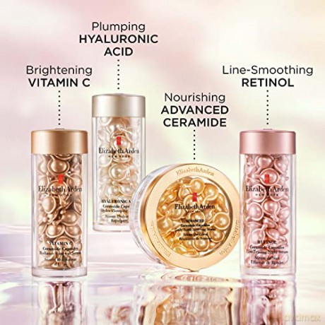 Elizabeth Arden - Advanced Ceramides Serum Kapseln, mit Tsubaki-Öl, dreifacher Anti-Aging-Effekt, verjüngt, repariert, spendet Feuchtigkeit und glättet Falten, Einzeldosis - 90 Kapseln