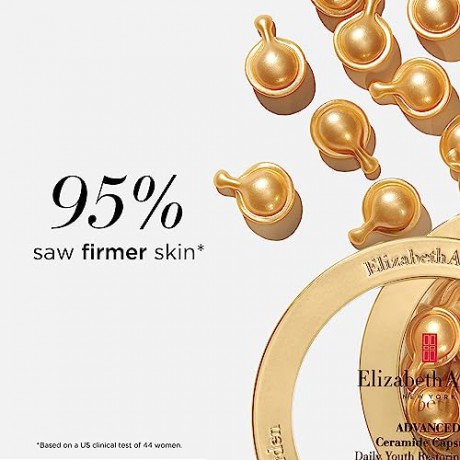 Elizabeth Arden - Advanced Ceramides Serum Kapseln, mit Tsubaki-Öl, dreifacher Anti-Aging-Effekt, verjüngt, repariert, spendet Feuchtigkeit und glättet Falten, Einzeldosis - 90 Kapseln