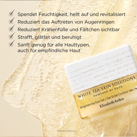 Elizabeth Arden Elizabeth Arden White Tea Skin Solutions Brightening Eye Gel, feuchtigkeitsspendende Augencreme, bekämpft Augenringe, glättet, 15ml