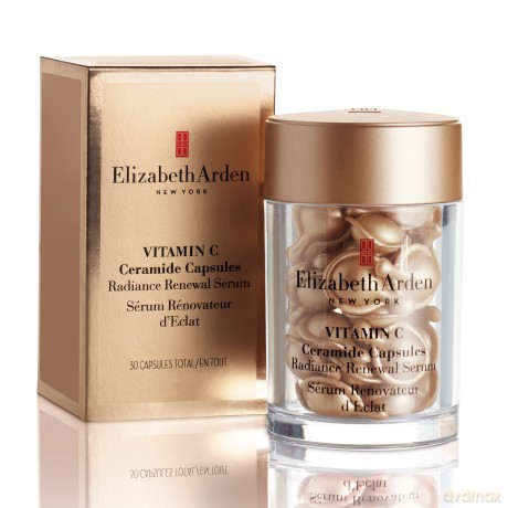 Elizabeth Arden Vitamin C Ceramide Capsules - Radiance Renewal Serum, 30 Stk., Vitamin C Serum in Kapseln, für schöne Haut mit mehr Leuchtkraft, Tagesdosis zur Gesichtspflege