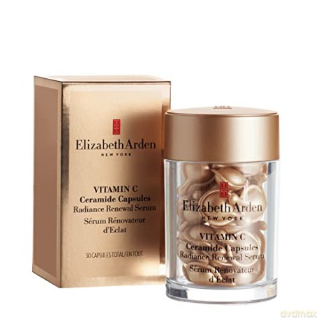 Elizabeth Arden Vitamin C Ceramide Capsules - Radiance Renewal Serum, 30 Stk., Vitamin C Serum in Kapseln, für schöne Haut mit mehr Leuchtkraft, Tagesdosis zur Gesichtspflege