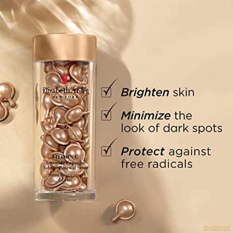 Elizabeth Arden Vitamin C Ceramide Capsules - Radiance Renewal Serum, 60 Stk., Vitamin C Serum in Kapseln, für schöne Haut mit mehr Leuchtkraft, Tagesdosis zur Gesichtspflege