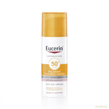 Eucerin Sun Protection Pigment Control Getöntes Licht LSF50+ Sonnengel-Creme für alle Hauttypen, 50 ml