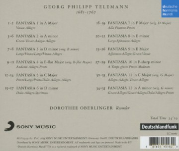 Dorothee Oberlinger: Telemann: Fantasien Für Flöte Solo [CD]