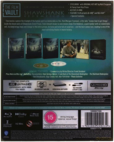 Skazani na Shawshank (The Film Vault) (steelbook) [Blu-Ray 4K]+[Blu-Ray]