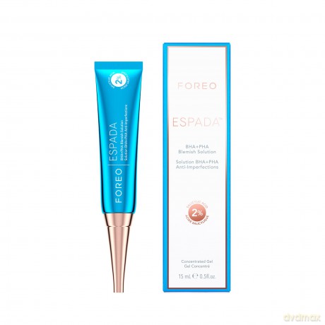 Foreo ESPADA BHA+PHA Blemish Solution 15 ml, Aknebehandlung&Mitesser-Entferner, Gesichtspflege, 2% Salicylsäure, Hamamelis, Teebaumöl, Niacinamid, Dermatologisch getestet, Tierversuchsfrei&Vegan, Blue