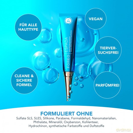 Foreo ESPADA BHA+PHA Blemish Solution 15 ml, Aknebehandlung&Mitesser-Entferner, Gesichtspflege, 2% Salicylsäure, Hamamelis, Teebaumöl, Niacinamid, Dermatologisch getestet, Tierversuchsfrei&Vegan, Blue