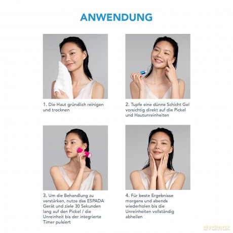 Foreo ESPADA BHA+PHA Blemish Solution 15 ml, Aknebehandlung&Mitesser-Entferner, Gesichtspflege, 2% Salicylsäure, Hamamelis, Teebaumöl, Niacinamid, Dermatologisch getestet, Tierversuchsfrei&Vegan, Blue