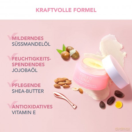 FOREO LUNA Cleansing Balm - Make-Up Entferner - Ölreiniger o. Wasser - Augen-Makeup-Entferner - Vegan - Mandelöl und Jojobaöl - Shea-Butter und Vitamin E - 75 ml