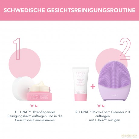 FOREO LUNA Micro-Foam Cleanser 2.0 - Gesichtsreinigung - Vitamin E - Aminosäuren - Mitesserentferner - Porenreiniger - Make Up Entferner - Reinigungsschaum Gesicht - Vegan - Gesichtspflege - 20 ml