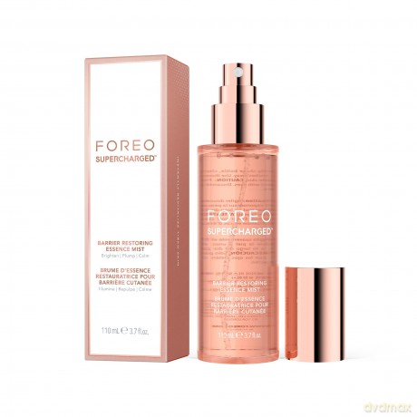FOREO SUPERCHARGED Hautbarriere erneuerndes Essenz-Spray, 110ml - kollagenverstärkende Feuchtigkeitsspray Gesicht - Kollagenpeptide, Niacinamid, Centella Asiatica, Panthenol - Spray für alle Hauttypen
