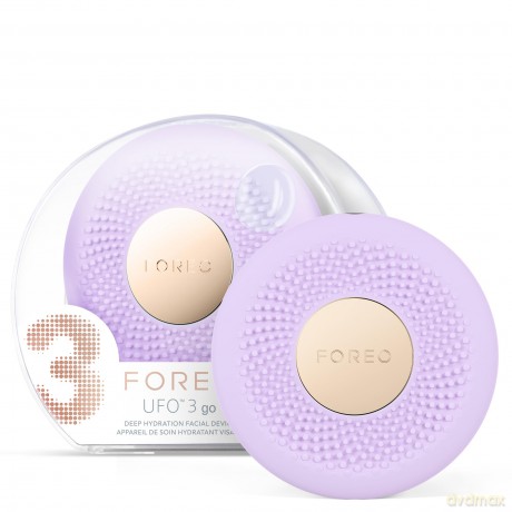 FOREO UFO 3 go Gesichtsmasken-Hautpflegegerät unterwegs - Feuchtigkeitscreme - Anti-Aging-Pflege - Vollspektrum-LED- und Rotlichttherapie - Thermotherapie - T-Sonic-Massage - kompakt - Lavender