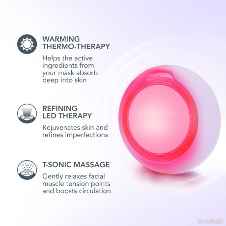 FOREO UFO 3 go Gesichtsmasken-Hautpflegegerät unterwegs - Feuchtigkeitscreme - Anti-Aging-Pflege - Vollspektrum-LED- und Rotlichttherapie - Thermotherapie - T-Sonic-Massage - kompakt - Lavender