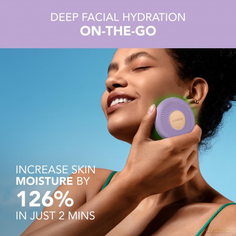 FOREO UFO 3 go Gesichtsmasken-Hautpflegegerät unterwegs - Feuchtigkeitscreme - Anti-Aging-Pflege - Vollspektrum-LED- und Rotlichttherapie - Thermotherapie - T-Sonic-Massage - kompakt - Lavender