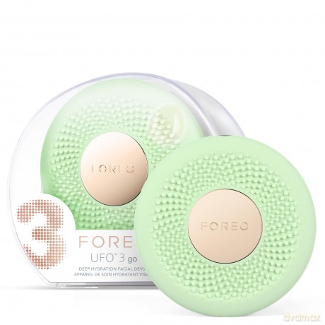 FOREO UFO 3 go Gesichtsmasken-Hautpflegegerät unterwegs - Feuchtigkeitscreme - Anti-Aging-Pflege - Vollspektrum-LED- und Rotlichttherapie - Thermotherapie - T-Sonic-Massage - kompakt - Pistachio
