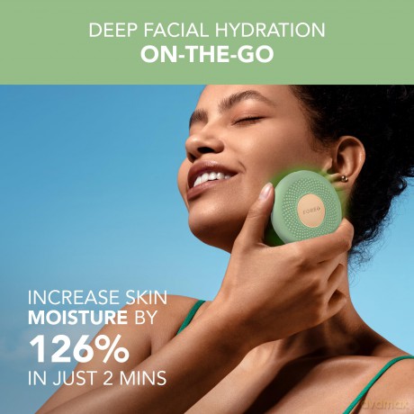 FOREO UFO 3 go Gesichtsmasken-Hautpflegegerät unterwegs - Feuchtigkeitscreme - Anti-Aging-Pflege - Vollspektrum-LED- und Rotlichttherapie - Thermotherapie - T-Sonic-Massage - kompakt - Pistachio