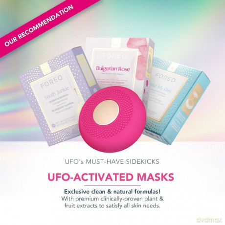 Foreo Ufo Mini 2 Led-Gesichtsmaske, Rotlichttherapie, Gesichtsmasken Beauty, Wärme, Koreanische Kosmetik, Gesichtsmassagegerät, Feuchtigkeitsmaske Gesicht, Erhöhte Gesichtspflege-Aufnahme, Fuchsia