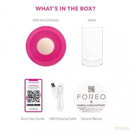 Foreo Ufo Mini 2 Led-Gesichtsmaske, Rotlichttherapie, Gesichtsmasken Beauty, Wärme, Koreanische Kosmetik, Gesichtsmassagegerät, Feuchtigkeitsmaske Gesicht, Erhöhte Gesichtspflege-Aufnahme, Fuchsia