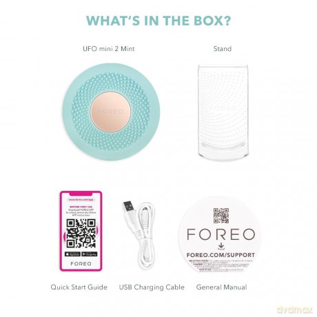 Foreo Ufo Mini 2 Led-Gesichtsmaske, Rotlichttherapie, Gesichtsmasken Beauty, Wärme, Koreanische Kosmetik, Gesichtsmassagegerät, Feuchtigkeitsmaske Gesicht, Erhöhte Gesichtspflege-Aufnahme, Mint