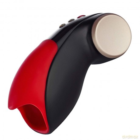 FUN FACTORY Eichel-Vibrator COBRA LIBRE II (Schwarz/Rot) - Hochwertiger Masturbator für Männer, Penis-Vibrator zur Eichelstimulation mit Dualmotor - 100% medizinisches Silikon