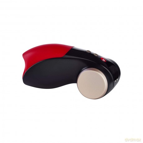 FUN FACTORY Eichel-Vibrator COBRA LIBRE II (Schwarz/Rot) - Hochwertiger Masturbator für Männer, Penis-Vibrator zur Eichelstimulation mit Dualmotor - 100% medizinisches Silikon