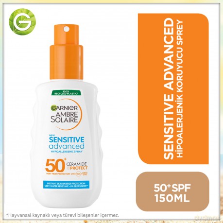 Garnier Skin Naturals Ambre Solaire Sensitive Advanced Schutzspray GKF50+ 200ML 1er Pack (1 x 200 ml)