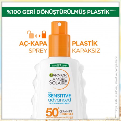Garnier Skin Naturals Ambre Solaire Sensitive Advanced Schutzspray GKF50+ 200ML 1er Pack (1 x 200 ml)