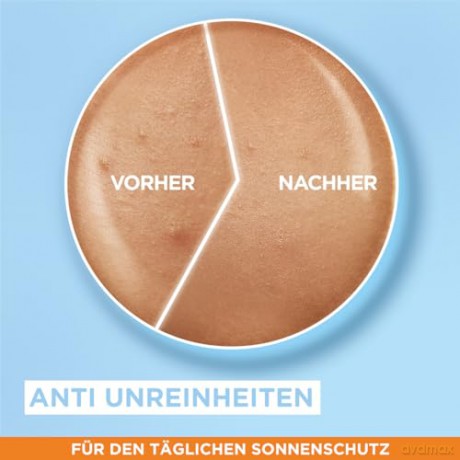 Garnier UV-Sonnenschutzfluid für zu Unreinheiten neigende Haut, Sehr hoher Sonnenschutz mit LSF 50+, Unsichtbares Finish, Ambre Solaire Super UV Niacinamide Daily Fluid, 1 x 40 ml