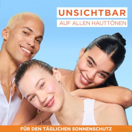 Garnier UV-Sonnenschutzfluid gegen dunkle Flecken, Sehr hoher Sonnenschutz mit LSF 50+, Unsichtbares Finish, Ambre Solaire Super UV Vitamin C Daily Fluid, 1 x 40 ml