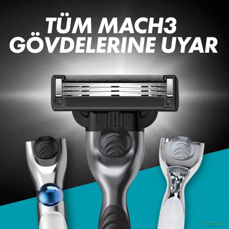 Gillette Mach3 Charcoal Ersatzklingen für Herrenrasierer Rasierer mit 3 Klingen, 8 Ersatzklingen, Klingen härter als Stahl