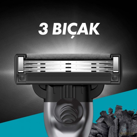 Gillette Mach3 Charcoal Ersatzklingen für Herrenrasierer Rasierer mit 3 Klingen, 8 Ersatzklingen, Klingen härter als Stahl