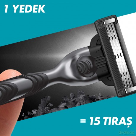 Gillette Mach3 Charcoal Ersatzklingen für Herrenrasierer Rasierer mit 3 Klingen, 8 Ersatzklingen, Klingen härter als Stahl