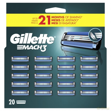 Gillette Mach3 Rasierer-Nachfüllpack für Herren, 3-Klingen-Rasierer, Rasierklingen-Nachfüllungen, stärkere als Stahlklingen